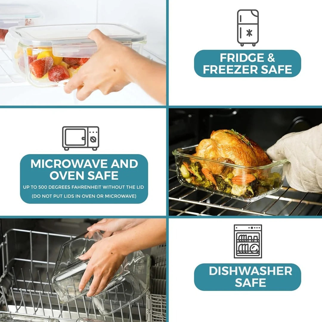 Glass Food Storage Container Set