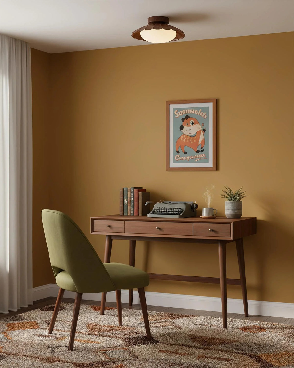 Scalloped Metal LED Ceiling Light