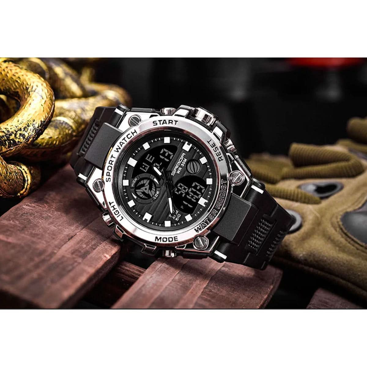Tactical Sport Watch with Dual Time Zones
