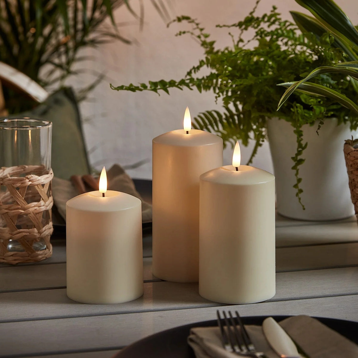 KerzenNest Outdoor LED Candles (Set of 3)