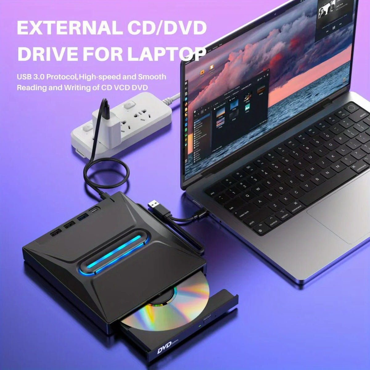 3-in-1 External CD/DVD Drive