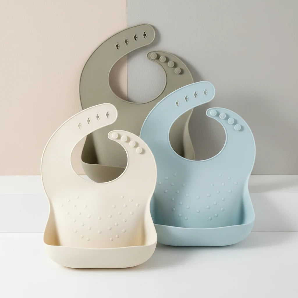 Silicone Baby Bib with Deep Pocket