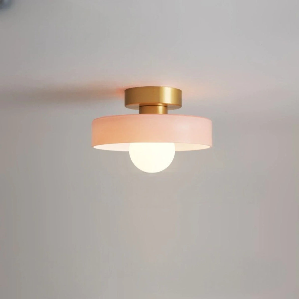 French Bauhaus Brass Ceiling Light