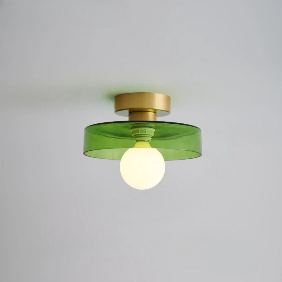 French Bauhaus Brass Ceiling Light