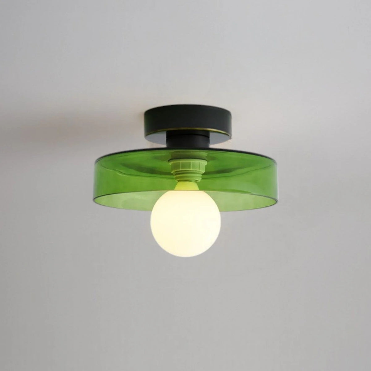 French Bauhaus Brass Ceiling Light