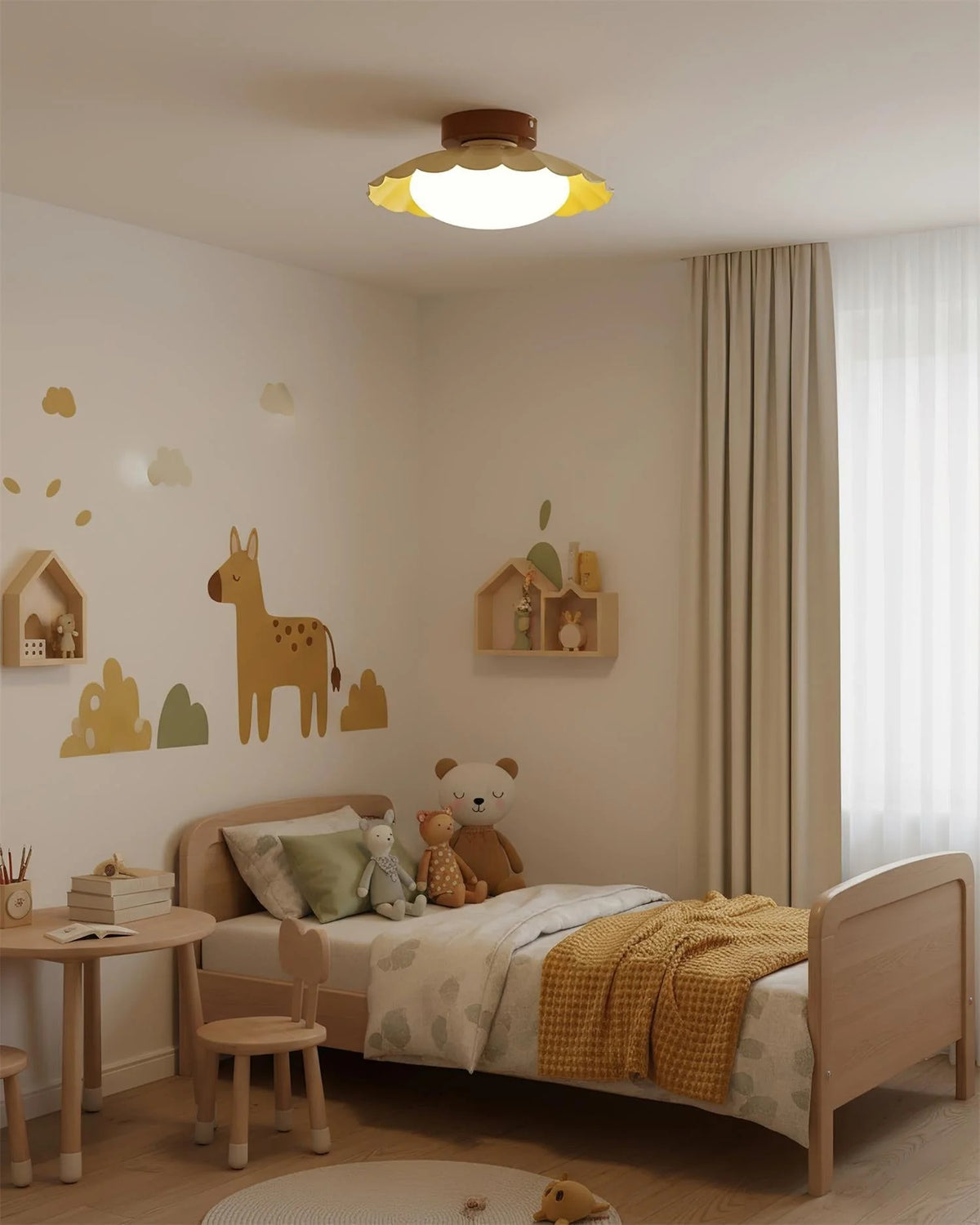 Scalloped Metal LED Ceiling Light