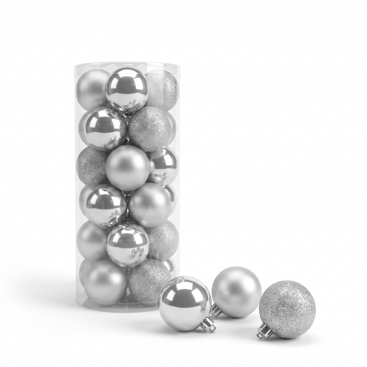 Kerstballen Set - 24 Onbreekbare Kerstballen in Glans, Mat en Glitter