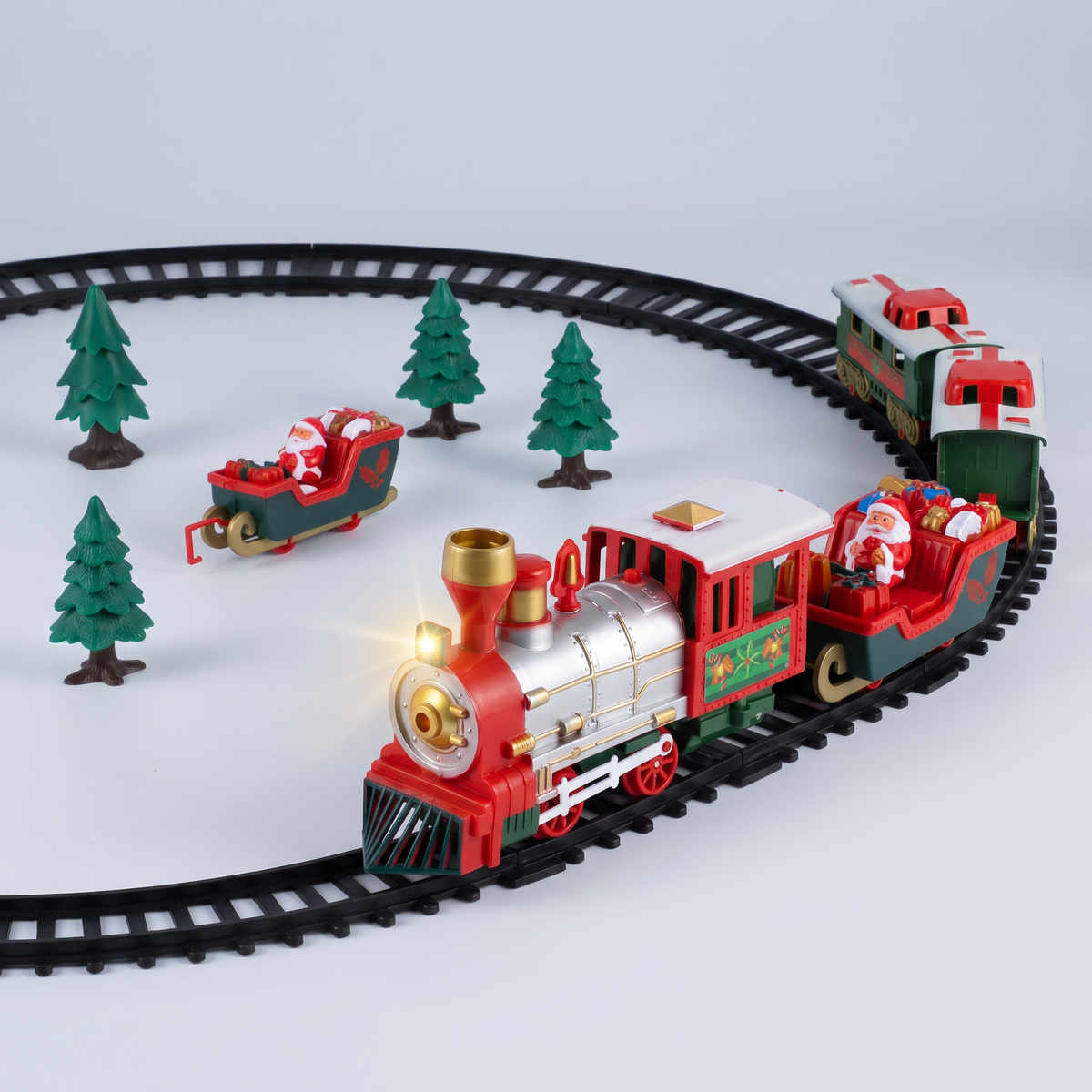 Kersttrein Set - Elektrische Trein met Rails, Licht en Geluid voor onder de Boom