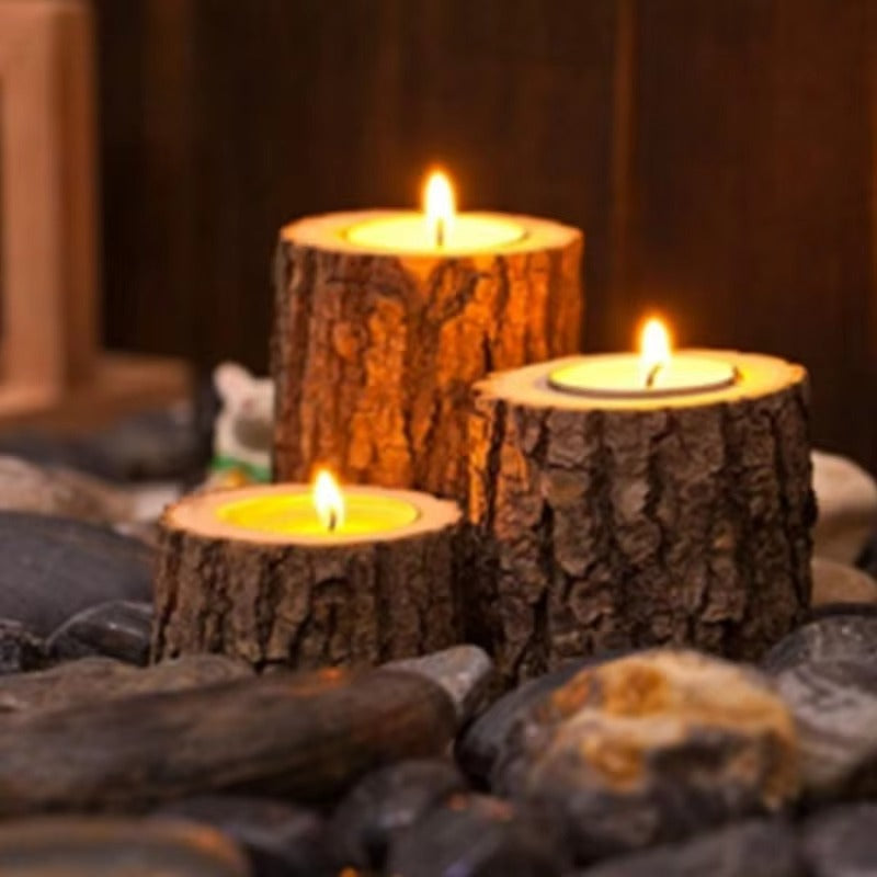 RustaraHalter – Deko-Set aus natürlichem Holz für eine warme Wohnatmosphäre (3er Set)