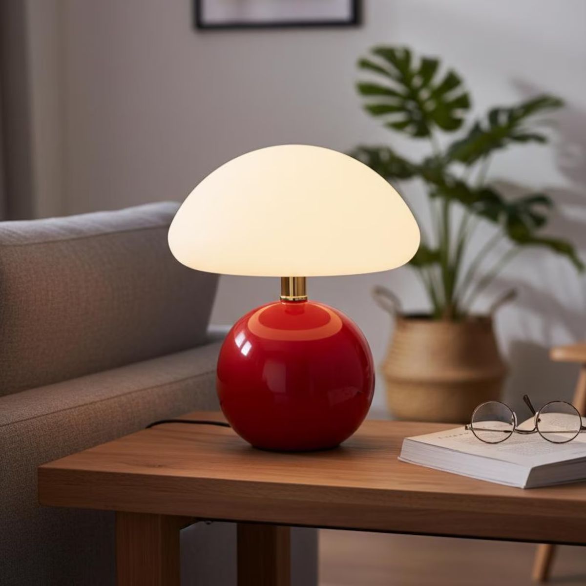 Mushroom LED Table Lamp French Cream