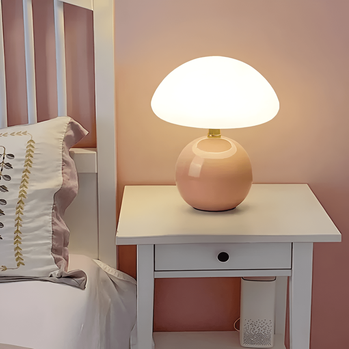 Mushroom LED Table Lamp French Cream