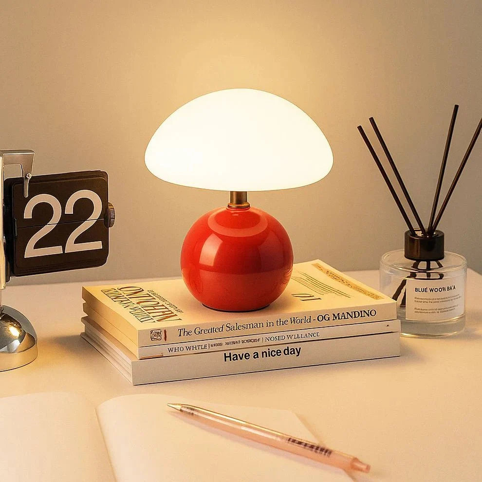 Mushroom LED Table Lamp French Cream