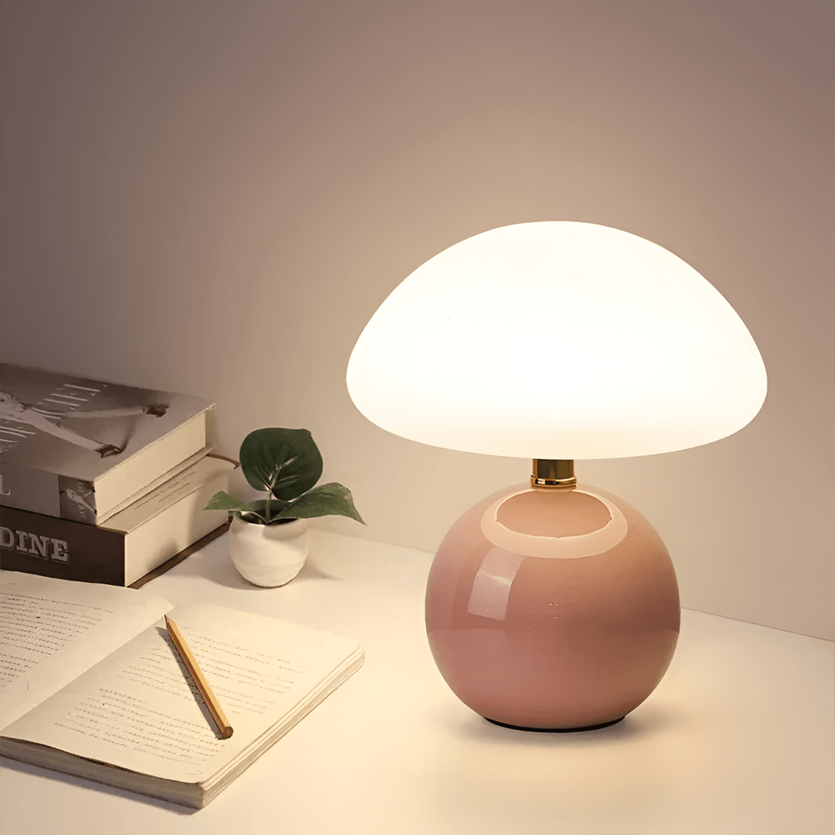 Mushroom LED Table Lamp French Cream