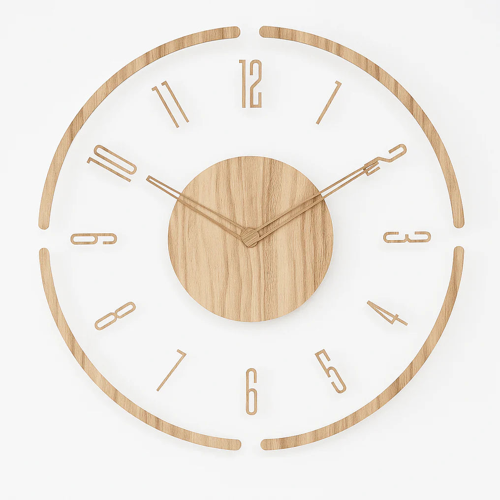 Scandinavian Round Wood Wall Clock