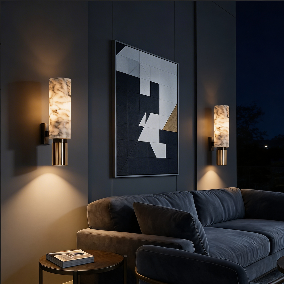 Stone & Copper Industrial Wall Light
