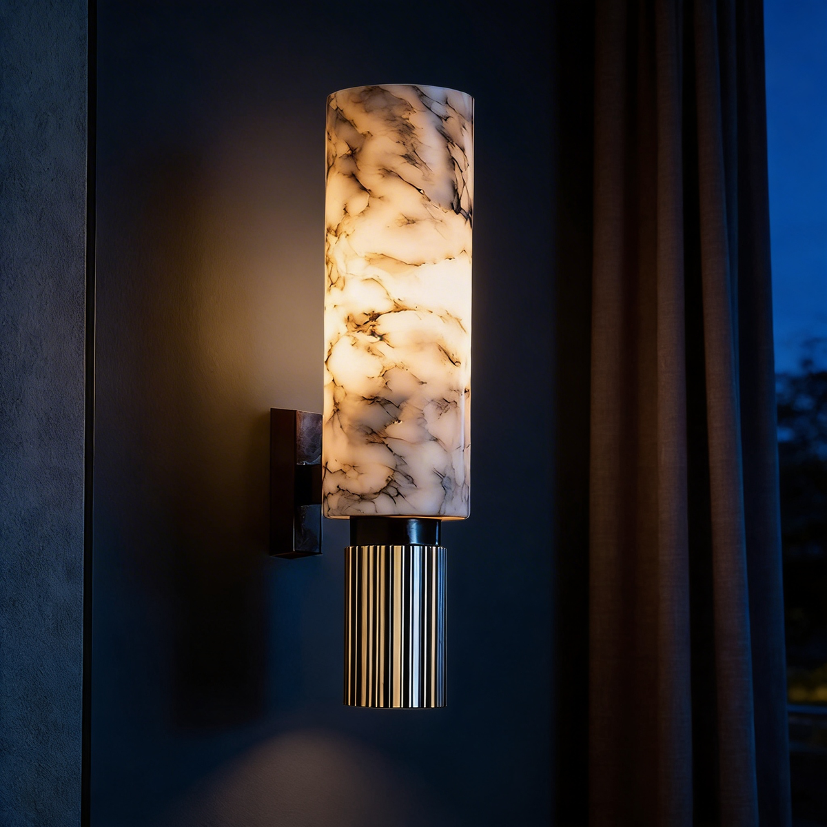 Stone & Copper Industrial Wall Light
