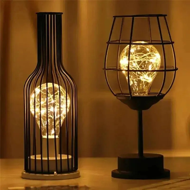 Retro LED Tafellamp Met Draadverlichting