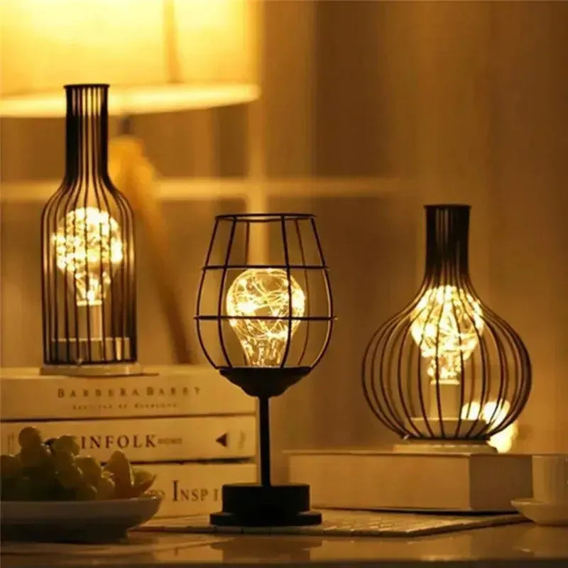 Retro LED Tafellamp Met Draadverlichting