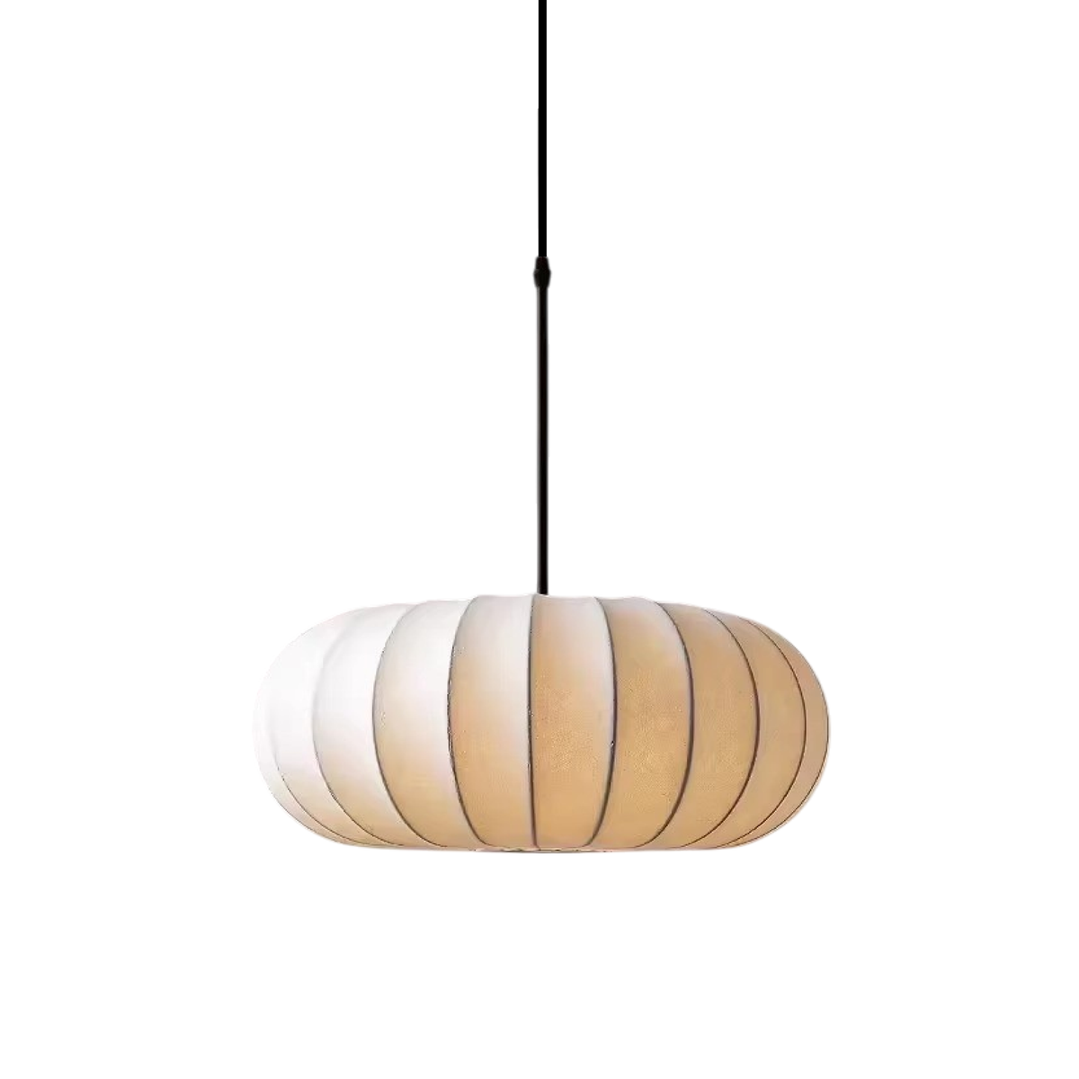 Round Pendant Light with Fabric Shade