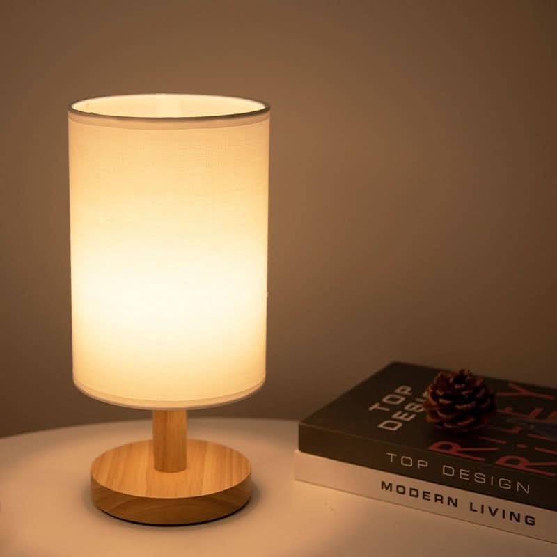 Scandinavian LED Table Lamp – Solid Wood Design