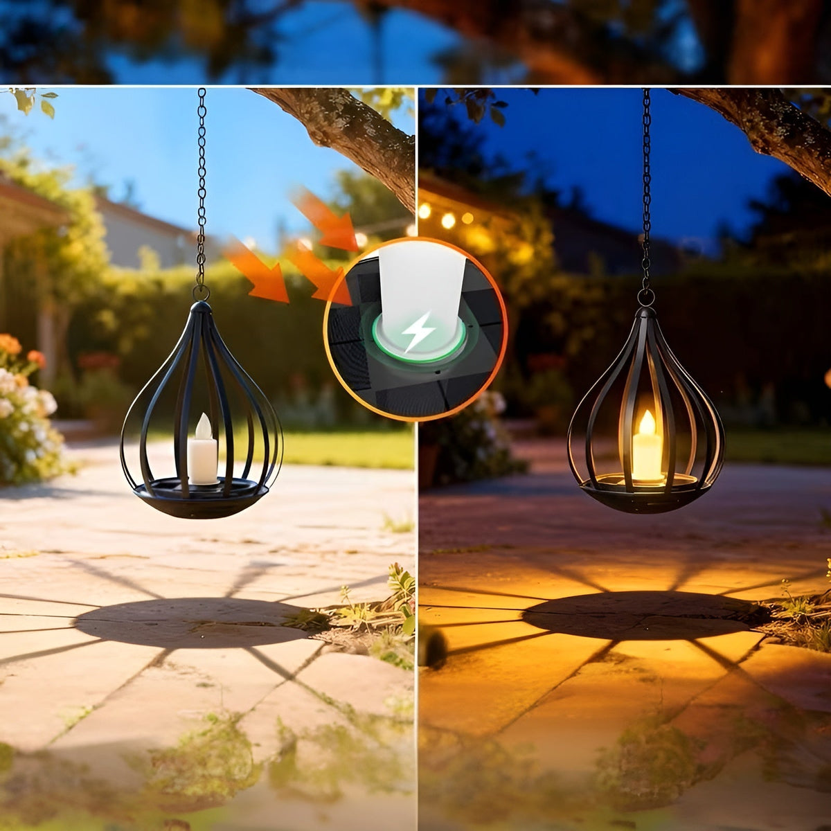 Druppelvormige Solar Tuinlamp met Warm LED-Licht