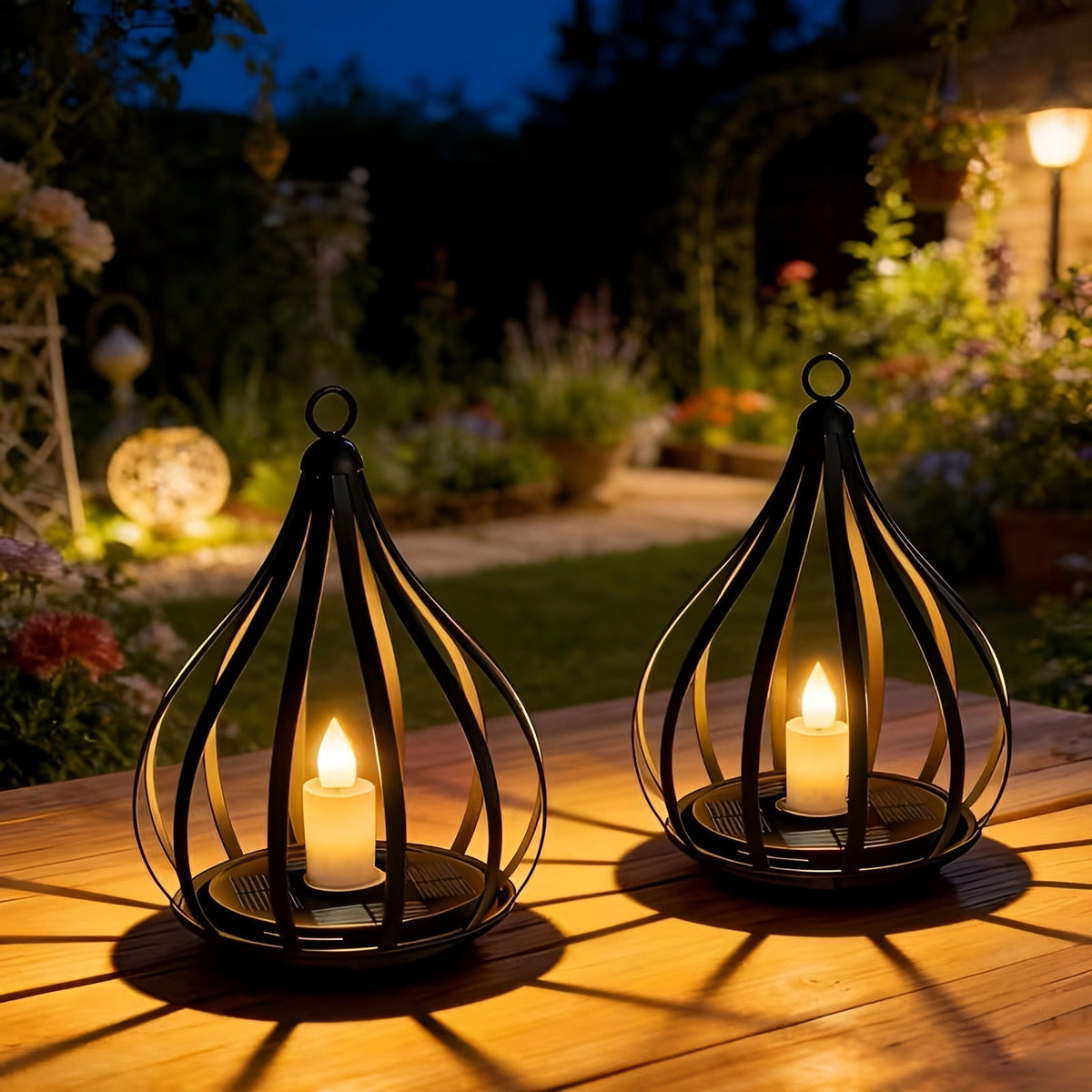Druppelvormige Solar Tuinlamp met Warm LED-Licht