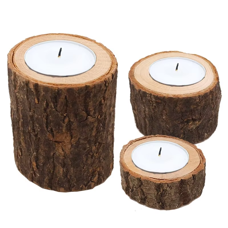 RustaraHalter – Deko-Set aus natürlichem Holz für eine warme Wohnatmosphäre (3er Set)