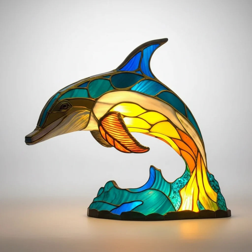 Stained Glass Animal Table Lamp